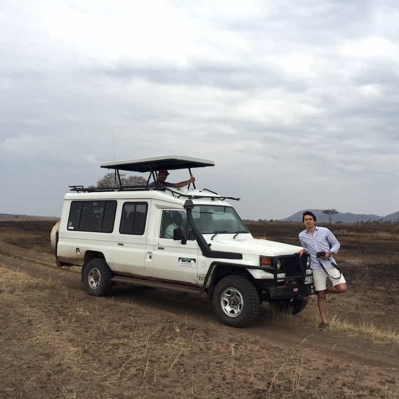Sitting on game drive vehicle