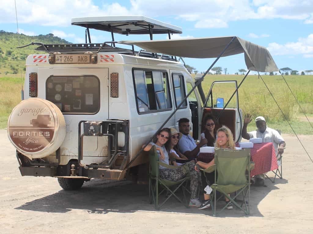Stopping for lunch on safari